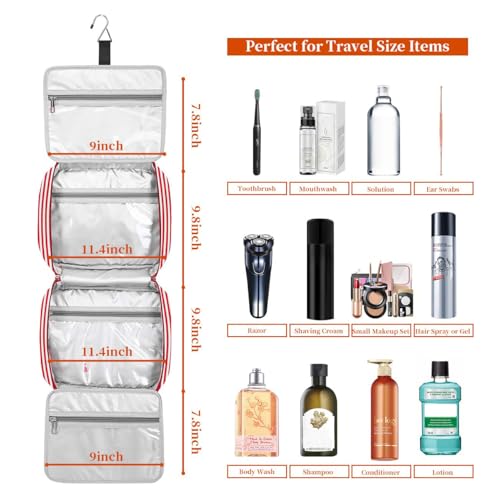 Hanging Travel Toiletry Bag (M-Red)