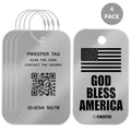 US American Flag Smart Luggage Tags 4 (Silver)
