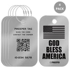US American Flag Smart Luggage Tags 4 (Silver)