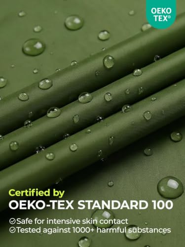 Adult Rain Poncho Waterproof Hooded Raincoat Lightweight Packable (One Size / Army Green 2 Pack)