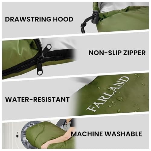 Sleeping Bag for Adults (Army Green / 87"x32.7")