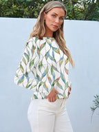 Womens Long Sleeve Tops Teacher Outfit Fall Casual Shirts (Large / Leafwhite)