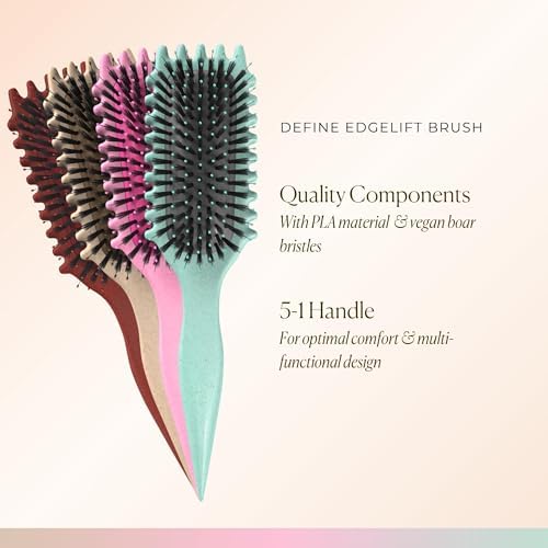Bounce Curl Define EdgeLift Brush, 5-in-1 Tool for Effortlessly Defined Curls, Waves & Coils, Reduces Frizz - Tan