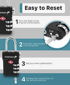 TSA Approved Luggage Locks (3 Digit T Series Black 2 Pack)