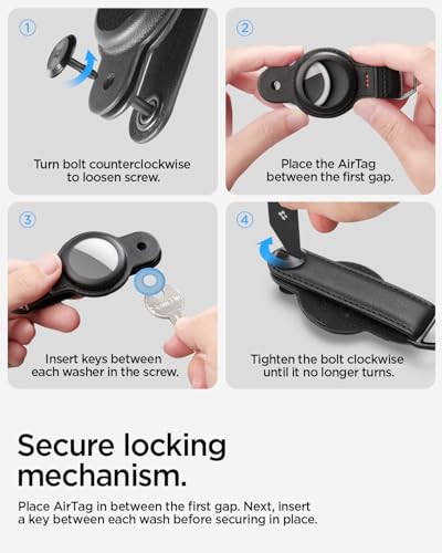 for AirTag Key Organizer (Black (With Airtag Slot))