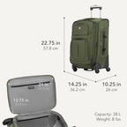 Sion Softside Expandable Spinner Luggage Durable Lightweight Travel Suitcase (2-Piece Set (Carry-On/Backpack) / Evergreen)