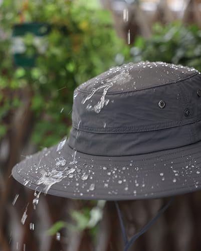UPF50+ Mens Sun Hat Wide Brim Fishing Hat Sun Protection Bucket Hat for Men Women Beach Gardening Golf Dark Grey (One Size / Dark Grey)