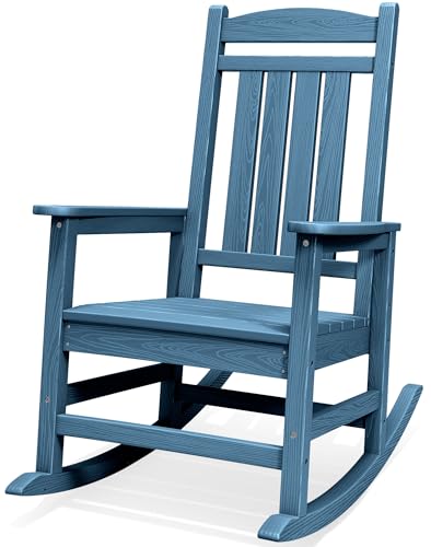 HDPE Oversized Rocking Chair Outdoor (Blue / 1 Pack)