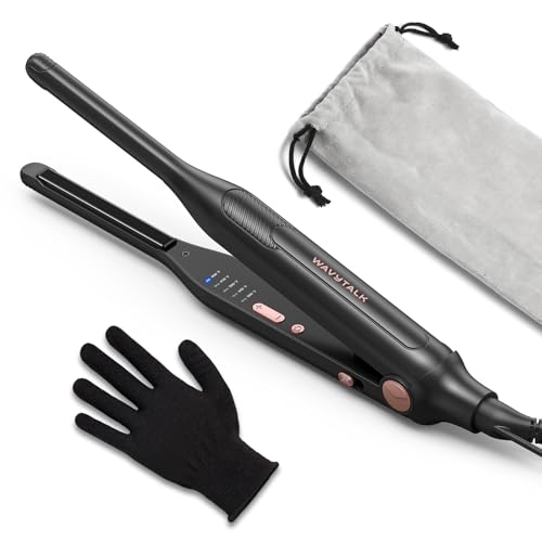 0.3" Pencil Flat Iron Small Straightener for Short Hair&Pixie Cut (Bright Rose Gold)