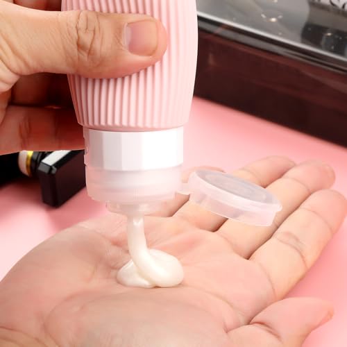 16 Pack Travel Bottles for Toiletries (Large / Pink)