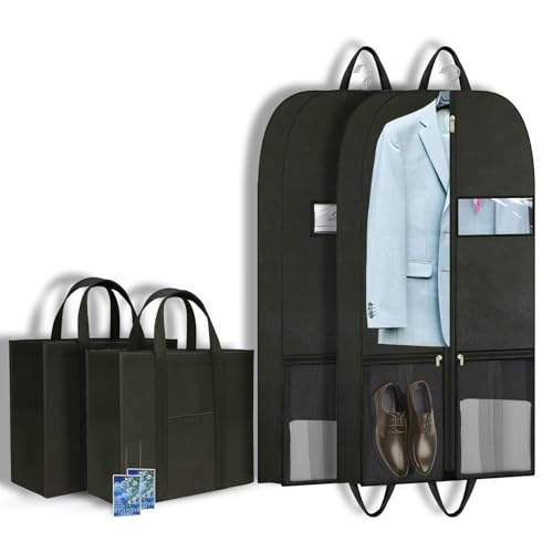 Travel Garment Suit Bag 43" for Hanging Clothes Storage for Men Suits Shirt (43" 2PK)
