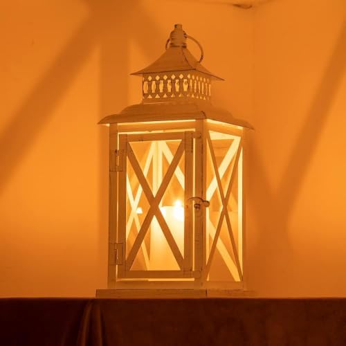 Lantern Decorative Indoor & Outdoor (White / 14.8'' / 2 Pc)