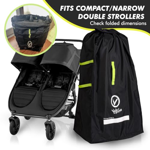 XL Stroller Travel Bag for Airplane with Backpack Shoulder Straps (Black)