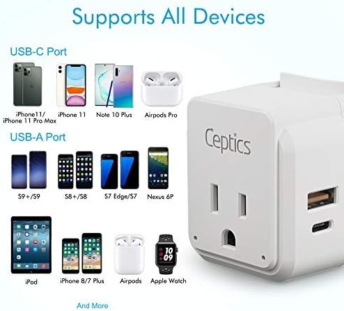 Ceptics Germany, Korea Travel Plug Adapter Set, 20W PD & QC, Safe Dual USB & - Image 7