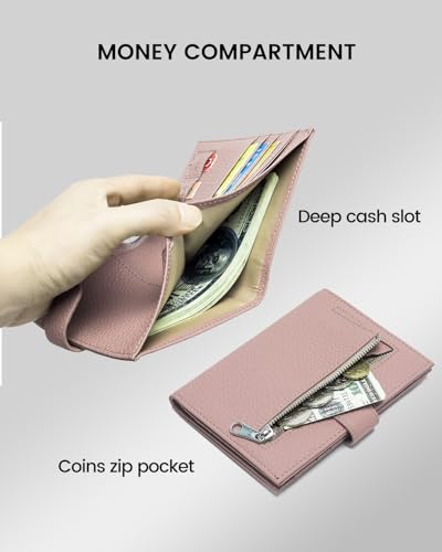 RFID Passport Holder Travel Wallet for Women (Nude Pink)