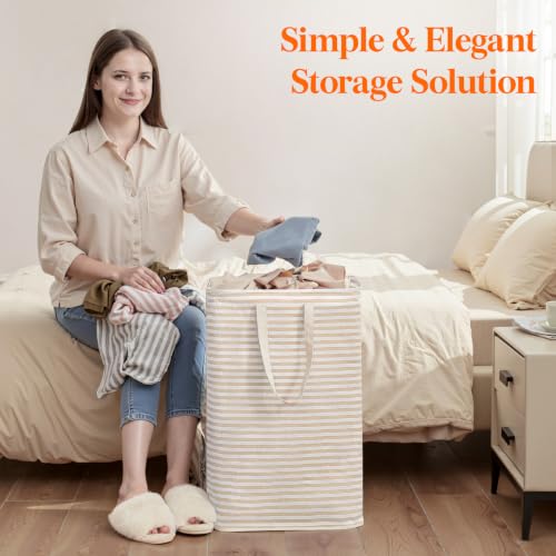 75L Large Laundry Baskets (Beige / 75L)