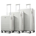 3 Piece Luggage Set Expandable Hardside Suitcases with Spinner Wheels (Smoke White / 20/24/28 Inch EXT)
