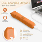 5-in-1 Electric Bikini Trimmer for Women – IPX7 Waterproof Shaver, Cordless Body & Facial Razors for Women, Ceramic Blades, USB-C Rechargeable, Painless Hair Removal Kit (Pure Orange) (Pure Orange)