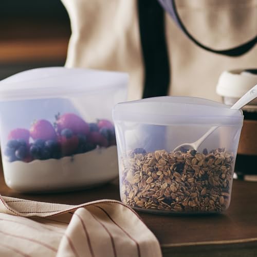 Premium Reusable Silicone Food Storage Bags (Clear / 3-Pack)