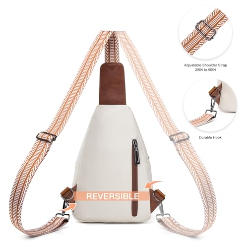 7L Sling Bag for Women Vegan Leather Crossbody Purse Chest Bags Fashionable Trendy Fanny Pack with Travel (7L / 7l-m-beige Brown)