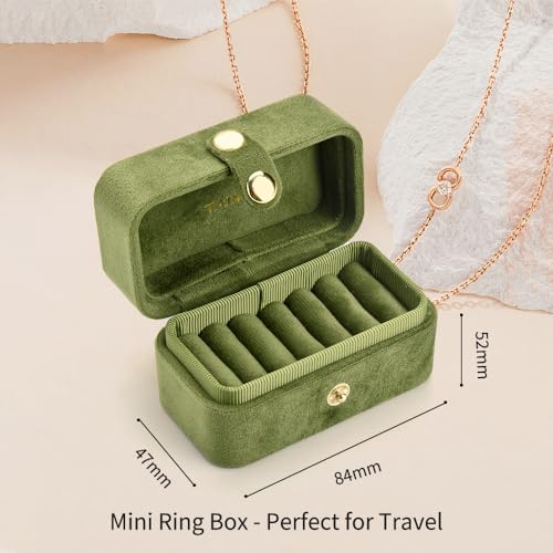 Travel Jewelry Case (Ring-Avocado Green / Small Rectangle/Ring)
