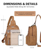 Large Sling Bag for Women (Camel Brown Nubuck Style)