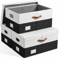 Storage Bins with Lids [3 (Black & White / XL(3-Pack))