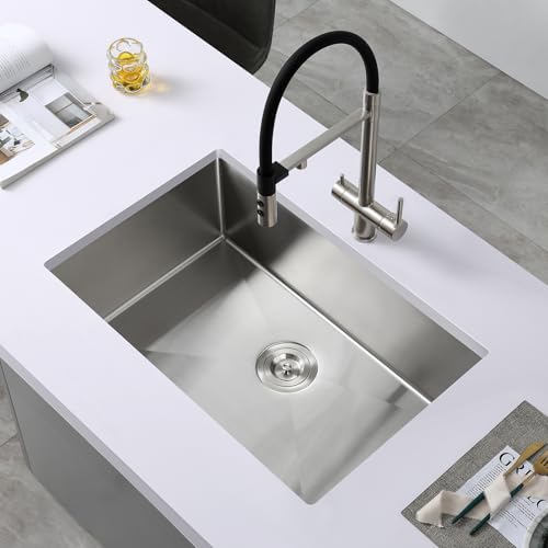 28×20 Inch Undermount Kitchen Sink (L 28"×W 20"×H 9" / Brushed)