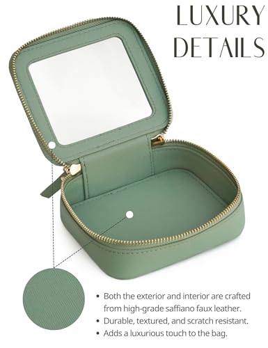 Small Clear Makeup Bag for Purse (Sage Green / Mini Chic)