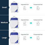 Compression Packing Cubes 6 Set (Royal Blue / 6 pcs)