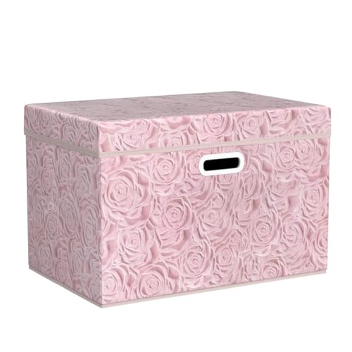 Large Storage Boxes with Lids (Pink / Large(3-Pack))