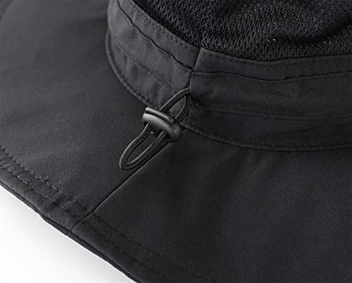 UPF 50+ Sun Protection Hat for Women Ladies Sun Hat Quick Dry Summer Beach Hats Foldable Outdoor Safari Hats Black (Large / Black)