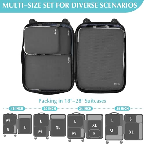 Compression Packing Cubes (4-Deep Gray / 4 Set)