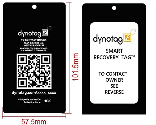 Web Enabled Smart Aluminum Convertible Luggage ID Tag + Braided Steel Loop (Midnight Black)