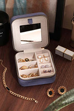 Travel Jewelry Organizer Boxes for Women Small Portable Necklace Earrings Bracelet Rings Travel Case Best Friend Birthday Gifts for Women Trendy (04_Suede_Touch_Dust_Lavender)