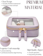 Small Cosmetic Bag for Purse Mini Makeup Bag for School Cute Clear Make Up Pouch for Travel Tiny Leather Purple Make Up Organizer Case for Backpack Toiletry Bag Waterproof Square Pouch with Zipper (Purple / Mini Chic)