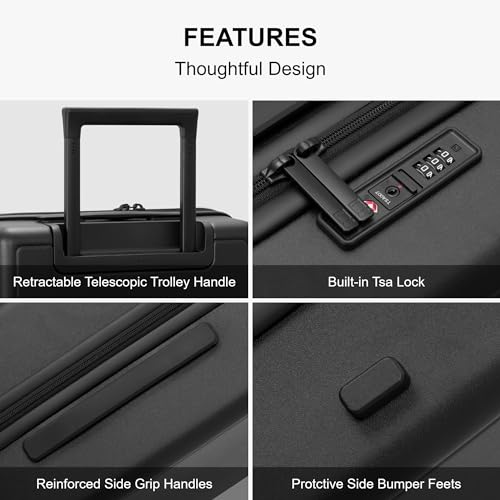 Black Luggage Sets 3 Piece (Black / 20/24/28-Inch)