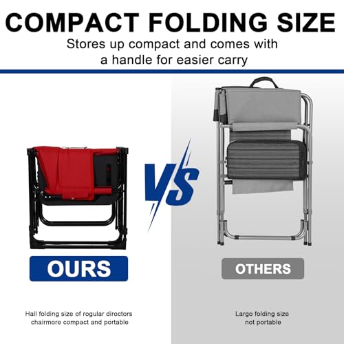 2 Pack Folding Director Chair for Outdoor (Red)