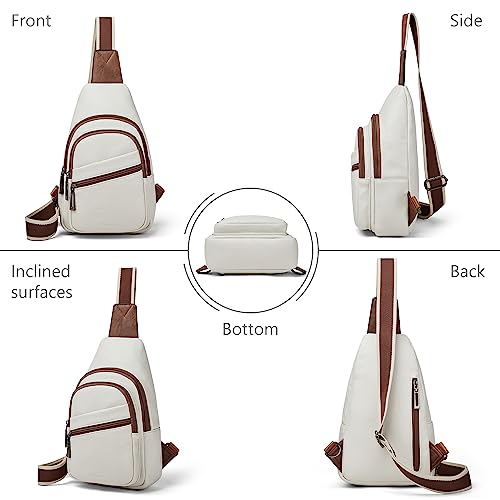 Sling Bag Crossbody Bags (Beige With Brown)