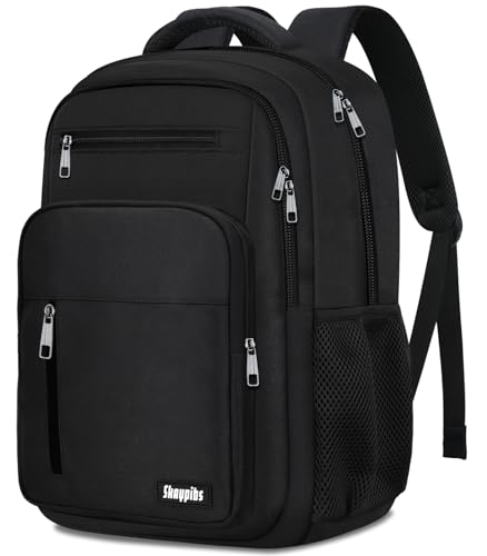 Black Backpack for Men Women (A6-black2 / 18.4 Inch)