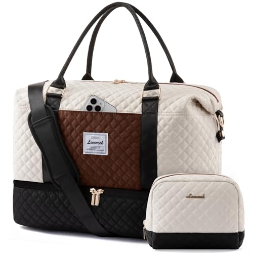 Travel Duffle Bag (Black＆white＆brown-a / Large-2 Pcs)