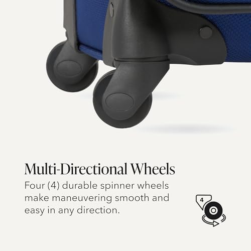 Sion Softside Expandable Spinner Luggage Durable Lightweight Travel Suitcase (2-Piece Set (Carry-On/Large) / Blue)