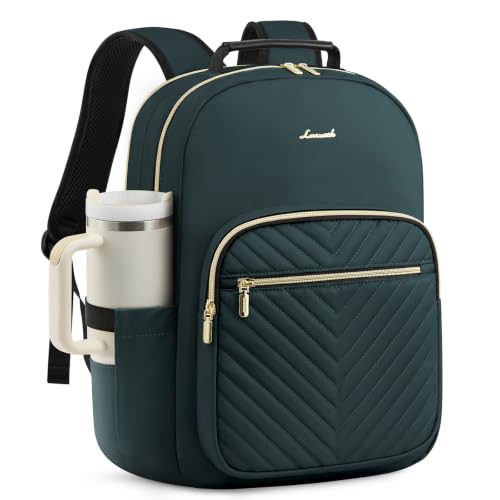 Laptop Backpack Purse for Women (Deepgreen / 15.6-Inch)