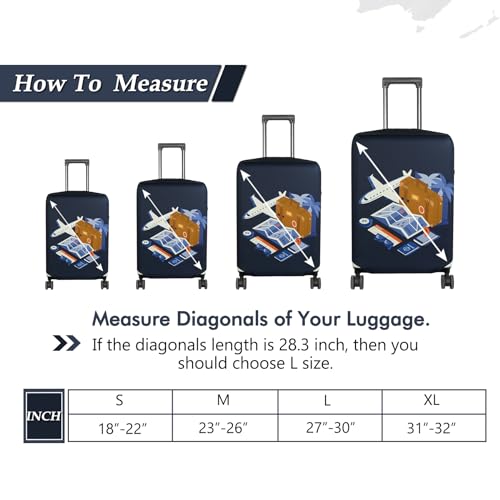 Travel Luggage Cover Suitcase Protector Fits 27 (Journey / L)