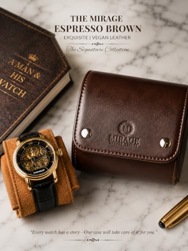Watch Travel Case for Men Watch Roll for Travel Organizer and Display Watch Case (1-Slot / Brown)