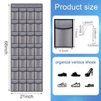 28 Mesh Pockets Hanging Over the Door Shoe Organizer (Grey / 68"x22")