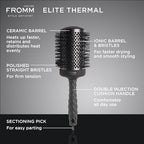 Elite Thermal Ceramic x Ionic 2.5" Round Brush for Expert Blowouts and Faster Hair Drying (2.5" Standard Barrel)