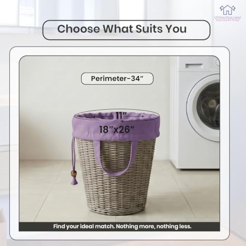 LFH Home Cotton Rich Large Premium Canvas Laundry Bag (18"x26" (Pack of 2) / Lavender)