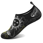 Water Shoes for Women Men Quick (7-8 Women/6-7 Men / Sun Moon Black)