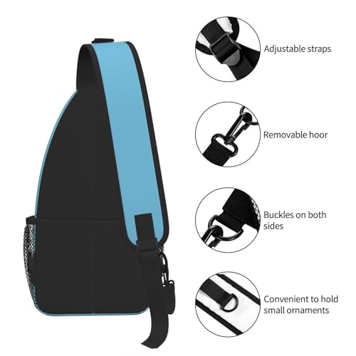 Sling Bag White Flower Blue Summer Hiking Daypack Crossbody Shoulder Backpack Travel Chest Pack for Men Women (B0160)